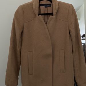 Long faux fur trench coat